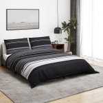 Sengetøj 260x240 cm bomuld sort og hvid