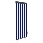Udendørs rullegardin 60x250 cm blå og hvid