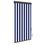 Udendørs rullegardin 80x250 cm blå og hvid