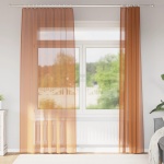 Voile-gardiner med løkker 2 stk. 140x245 cm terrakottafarvet