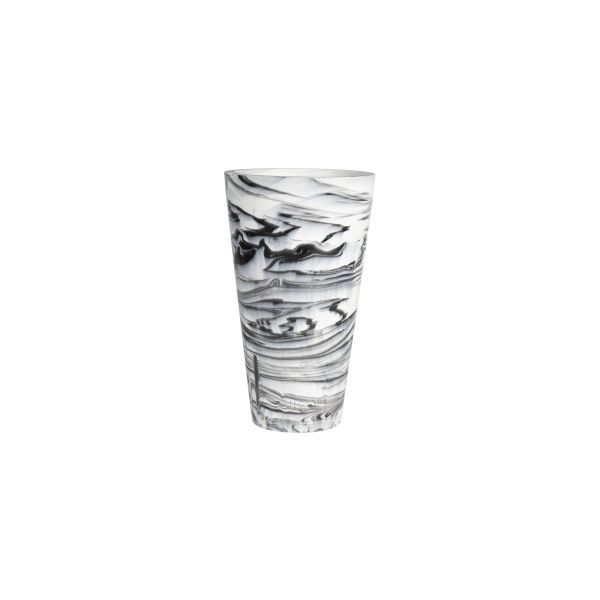 ZUIVER Conic vase M, rund - hvid og sort harpiks