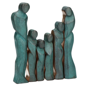 Hele familien - skulptur i ægte bronze