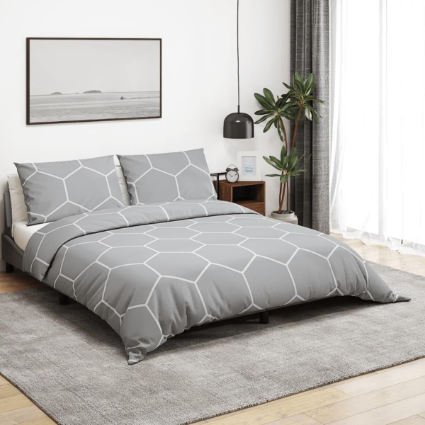 Sengetøj 200x220 cm bomuld grå