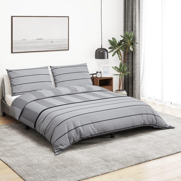Sengetøj 240x220 cm bomuld grå