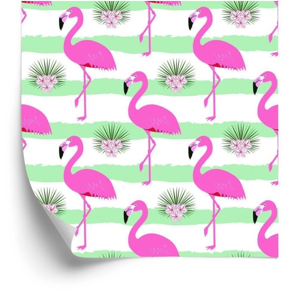 Tapet til børn - Pink flamingos