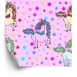 Tapet til børn - Rainbow unicorns