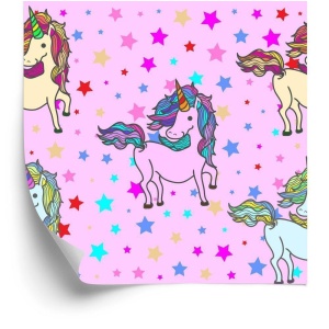 Tapet til børn - Rainbow unicorns
