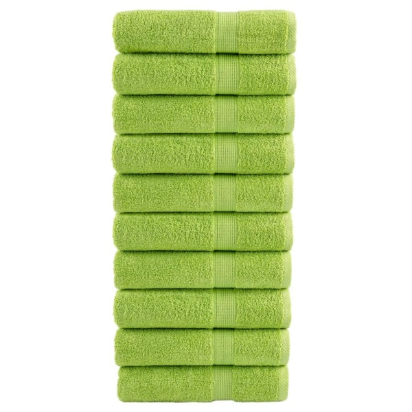 Badehåndklæder 10 stk. Premium 100x150 cm 100 % bomuld grøn